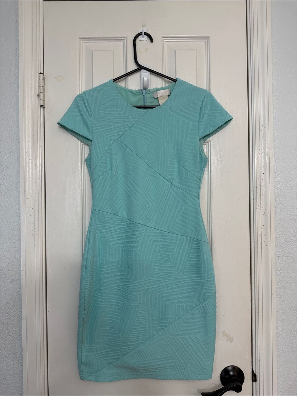 MM Couture Women's Mint Textured Cap-Sleeve Sheath Dress
